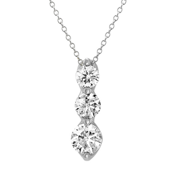 14k White Gold Three Stone Diamond Pendant 22 In Shane Co - 14k Diamond Pendant 14k White Gold Three Stone Diamond Pendant 22 In Shane Co - 14k Diamond Pendant