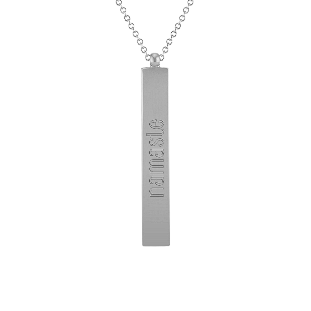 14K White Gold Vertical Bar Necklace | Shane Co.