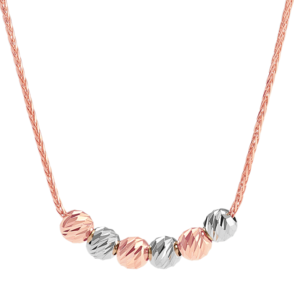 14k White and Rose Gold Lariat Necklace (26 in.)