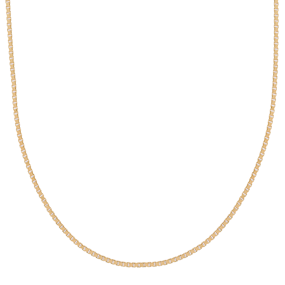 22in 14K Yellow Gold Box Chain (1mm)