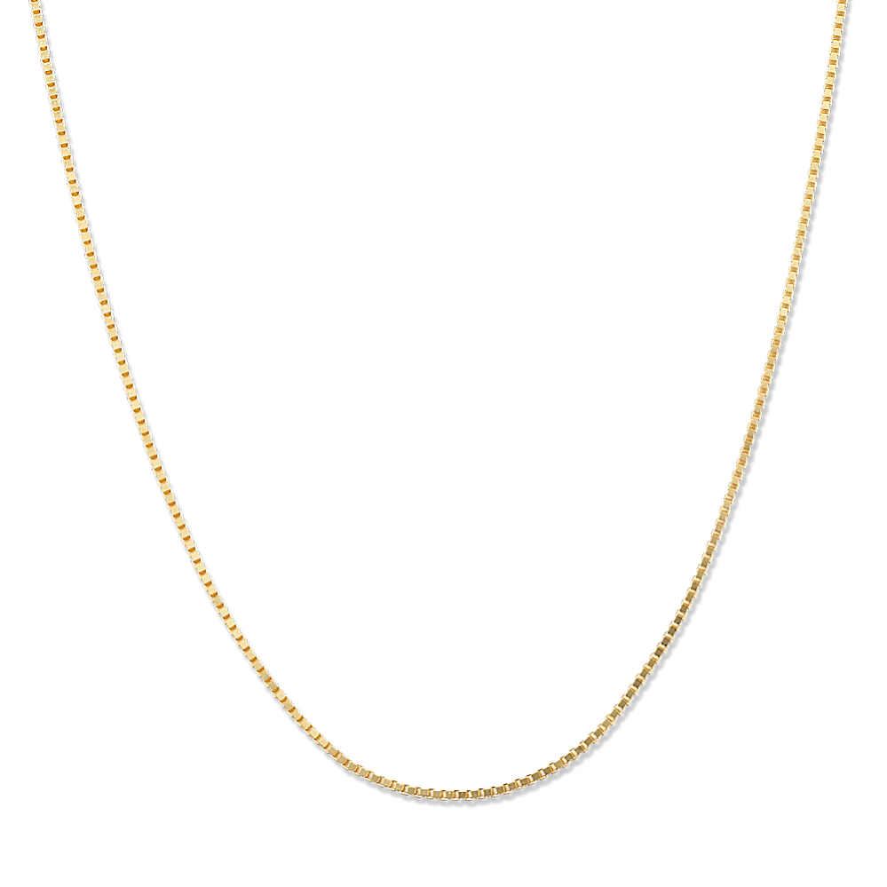 22in 14K Yellow Gold Box Chain (1mm)