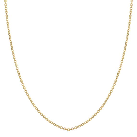 30'' 14k Yellow Gold Diamond-Cut Cable Chain (1mm)