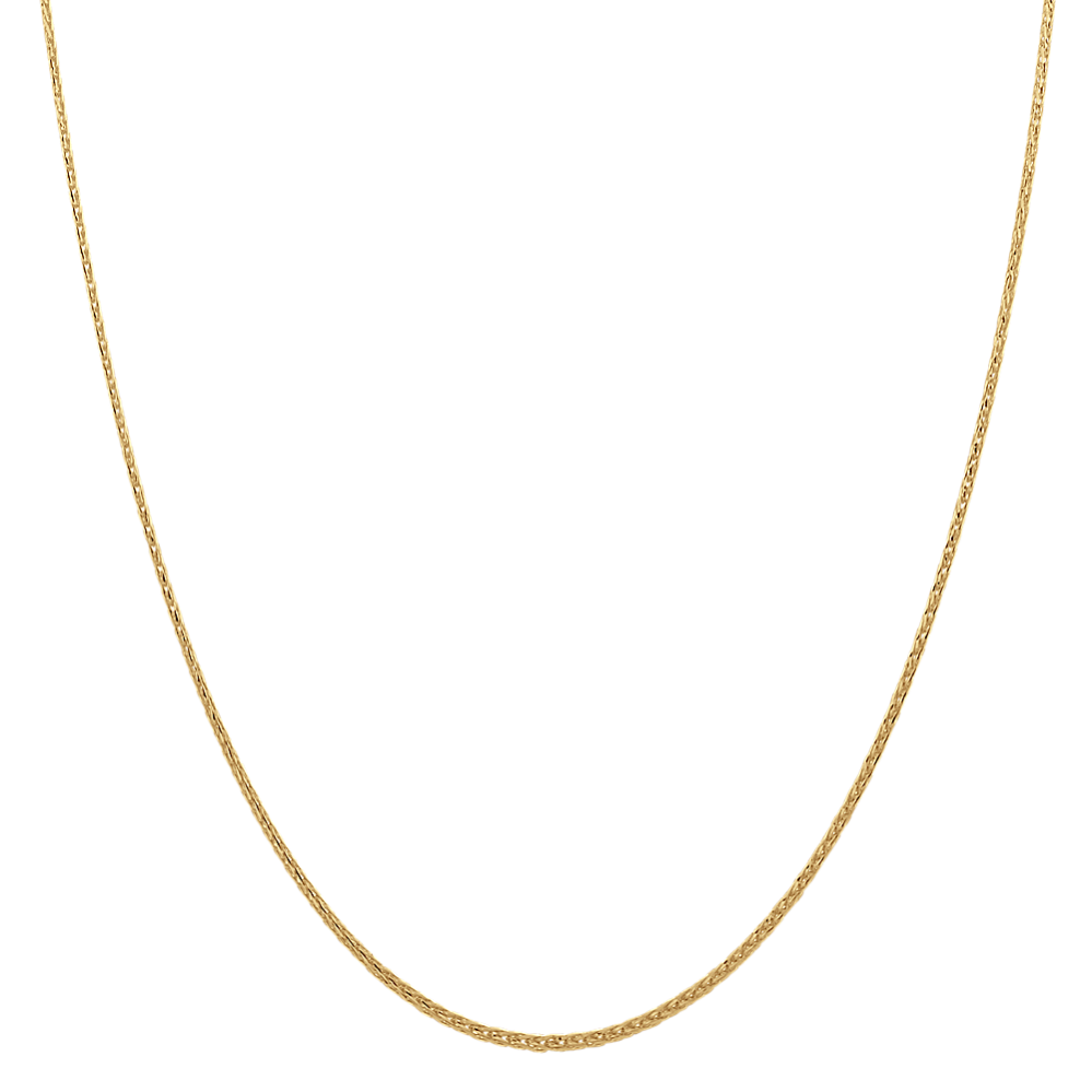 14k Yellow Gold Adjustable Wheat Chain (22)