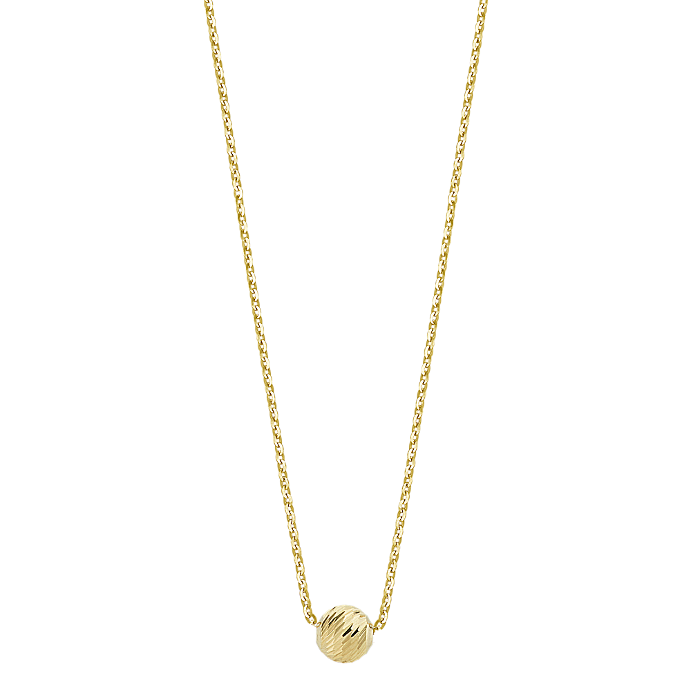 14k Yellow Gold Ball Necklace (18 in) | Shane Co.