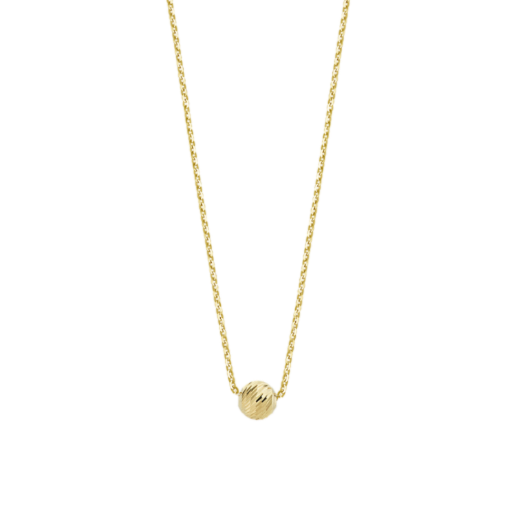 14k Yellow Gold Ball Necklace (18 in)