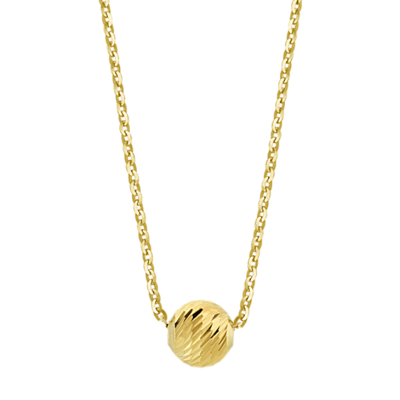 14k Yellow Gold Ball Necklace (18'')