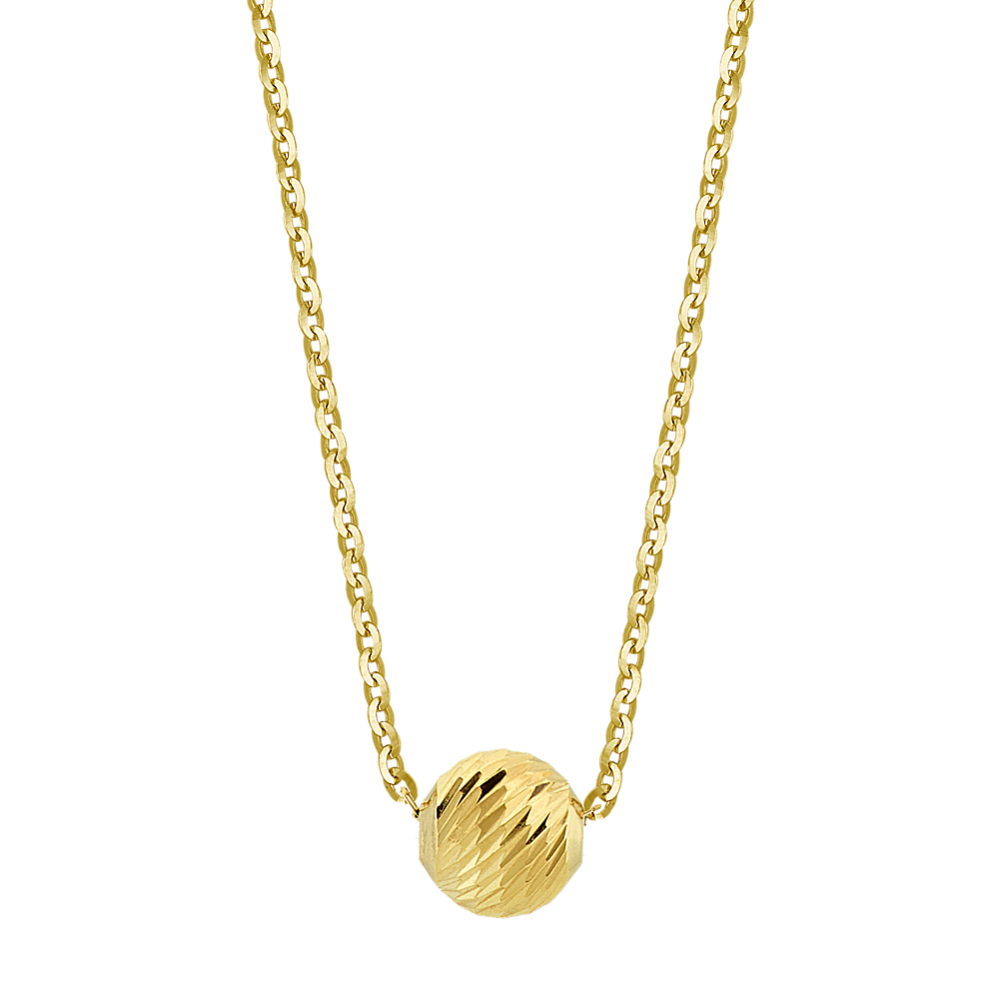 14k Yellow Gold Ball Necklace (18 in)