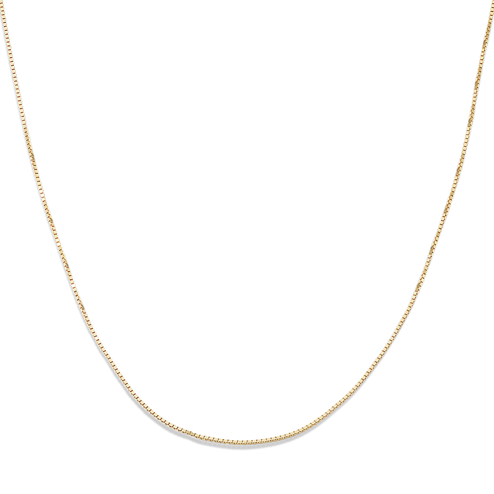 18in 14K Yellow Gold Box Chain (0.6mm)