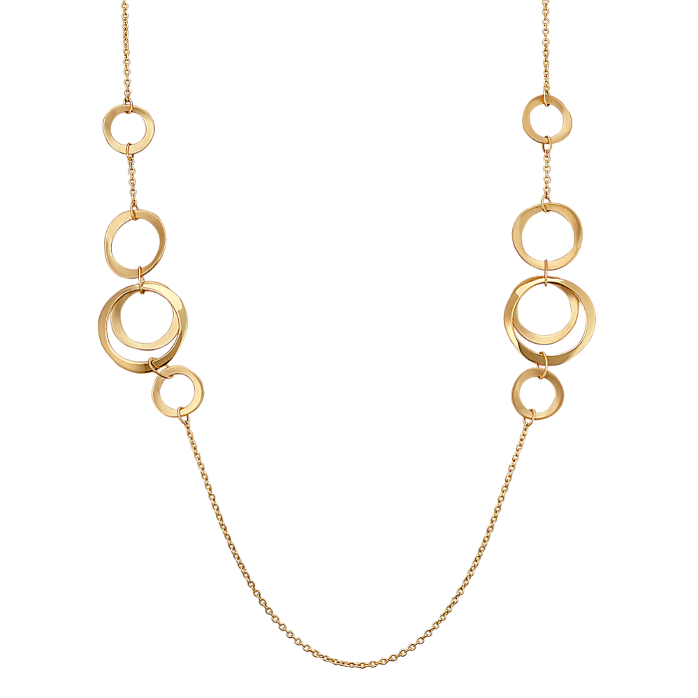 14k Yellow Gold Circles Fashion Necklace (31.5'')