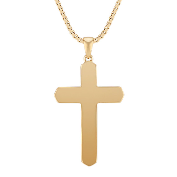 14k Yellow Gold Cross Necklace (24 in)