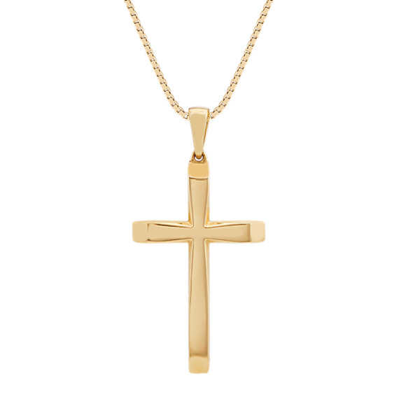 24 inch Mens 14k Yellow Gold Cross Pendant | Shane Co.