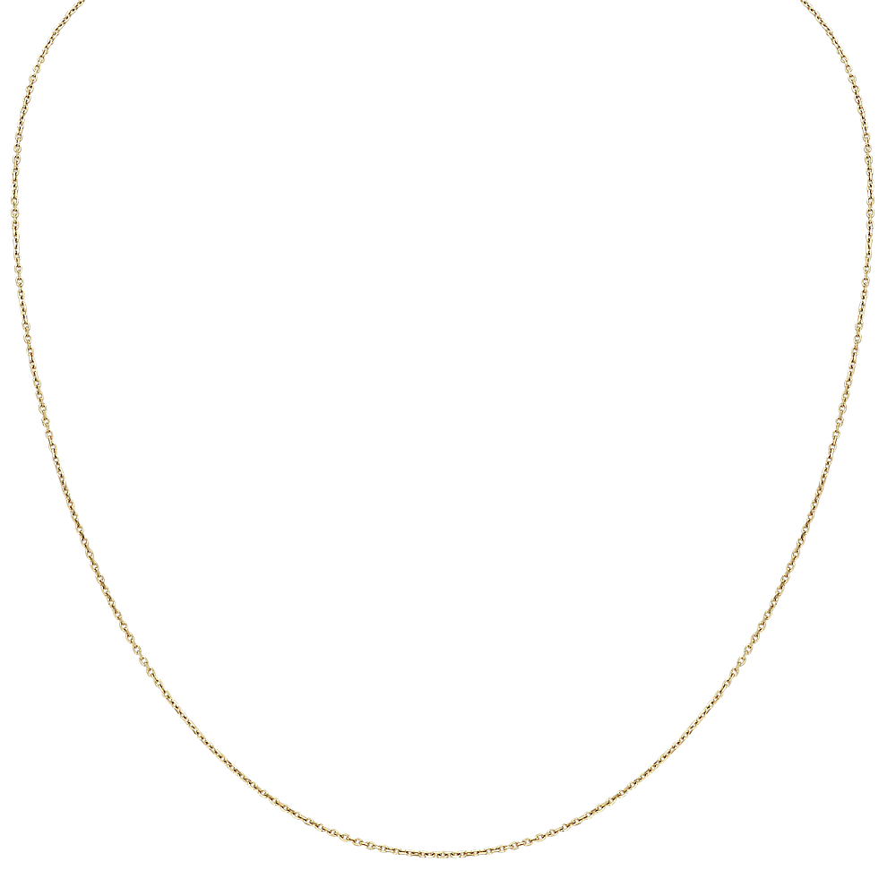 14k Yellow Gold Diamond Cut Cable Chain (18 in)