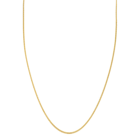 14k White Gold Diamond Cut Wheat Chain (24 in) | Shane Co.