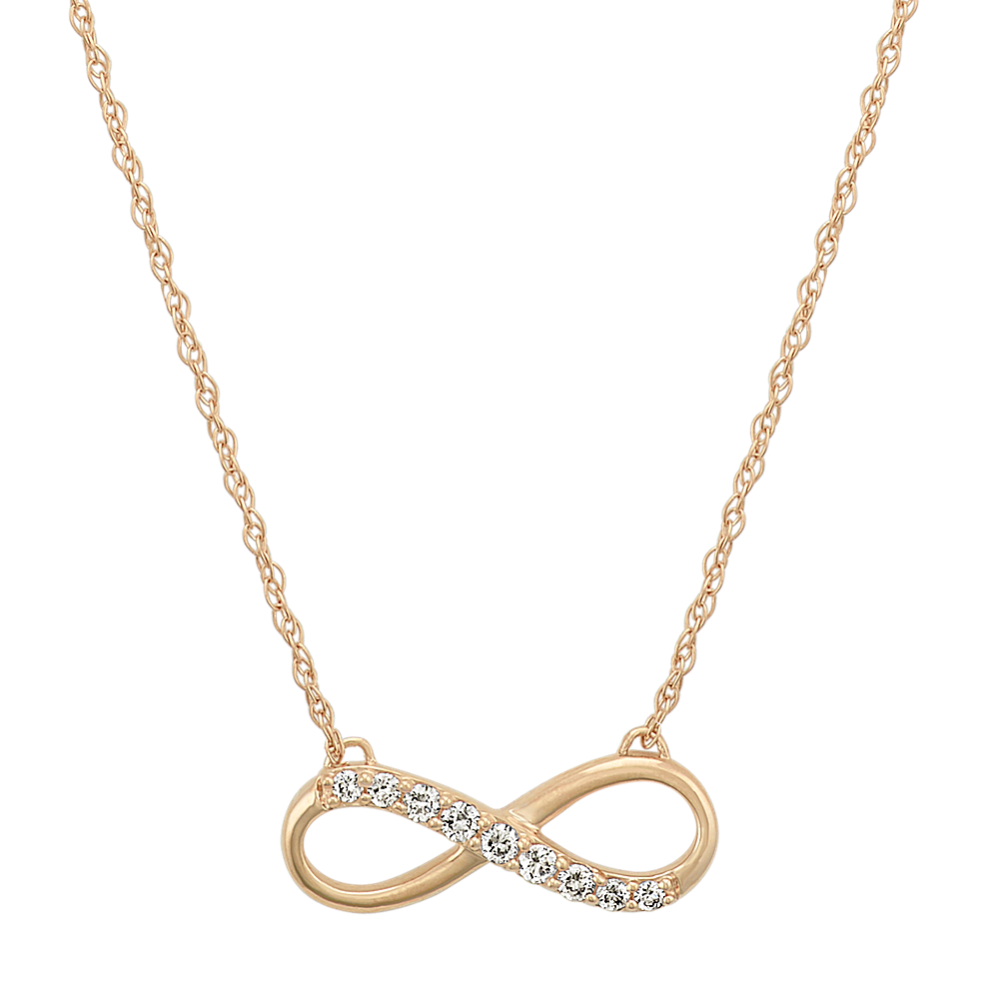 14k Yellow Gold Diamond Infinity Necklace (18 in)