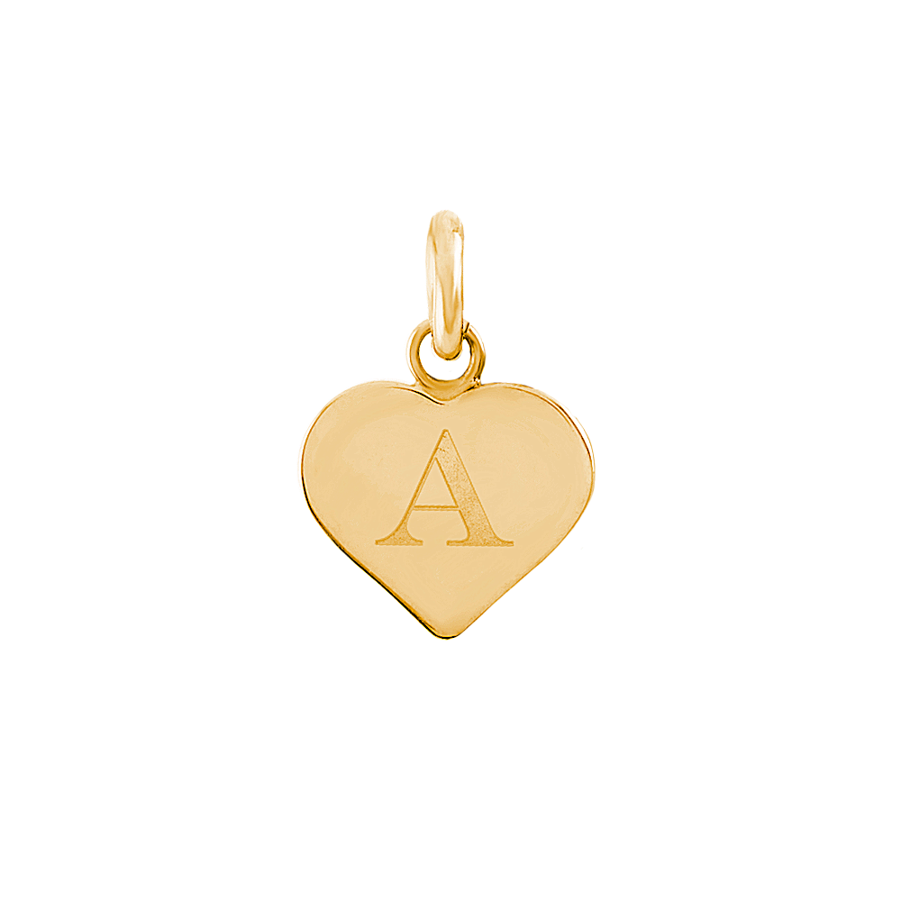 14k Yellow Gold Heart Pendant Charm