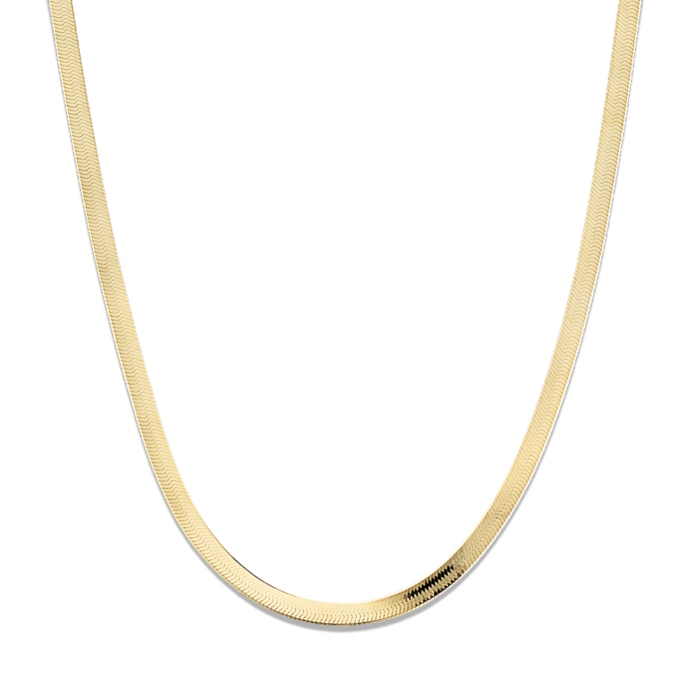 18in 14K Yellow Gold Herringbone Chain (3.5mm)
