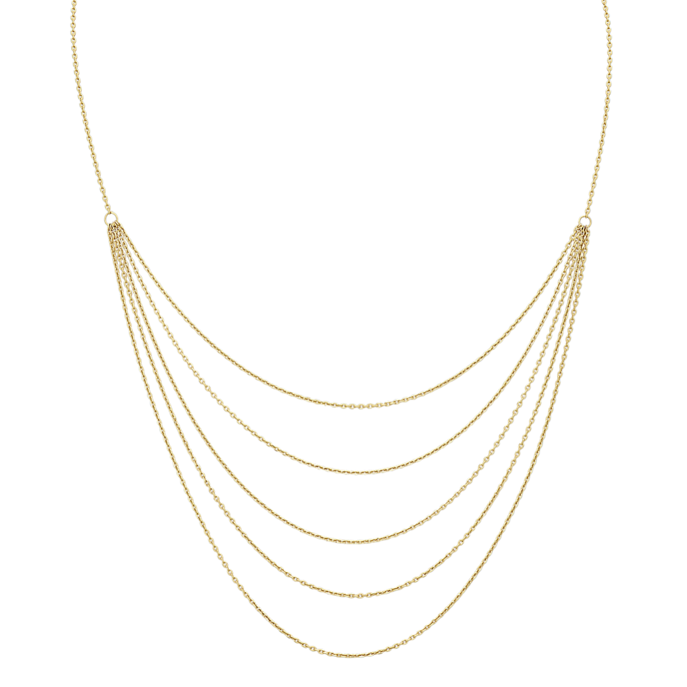 14k Yellow Gold Layered Necklace (22 in)