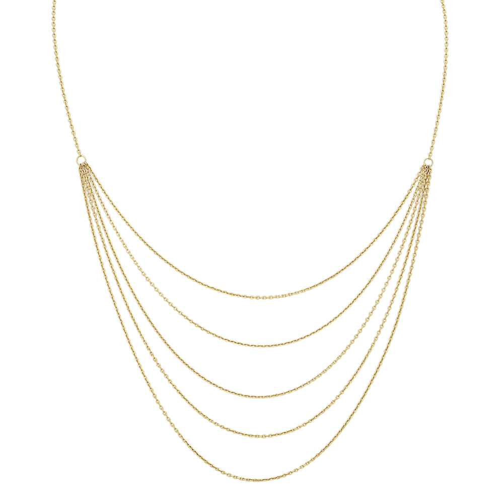 14k Yellow Gold Layered Necklace (22'')