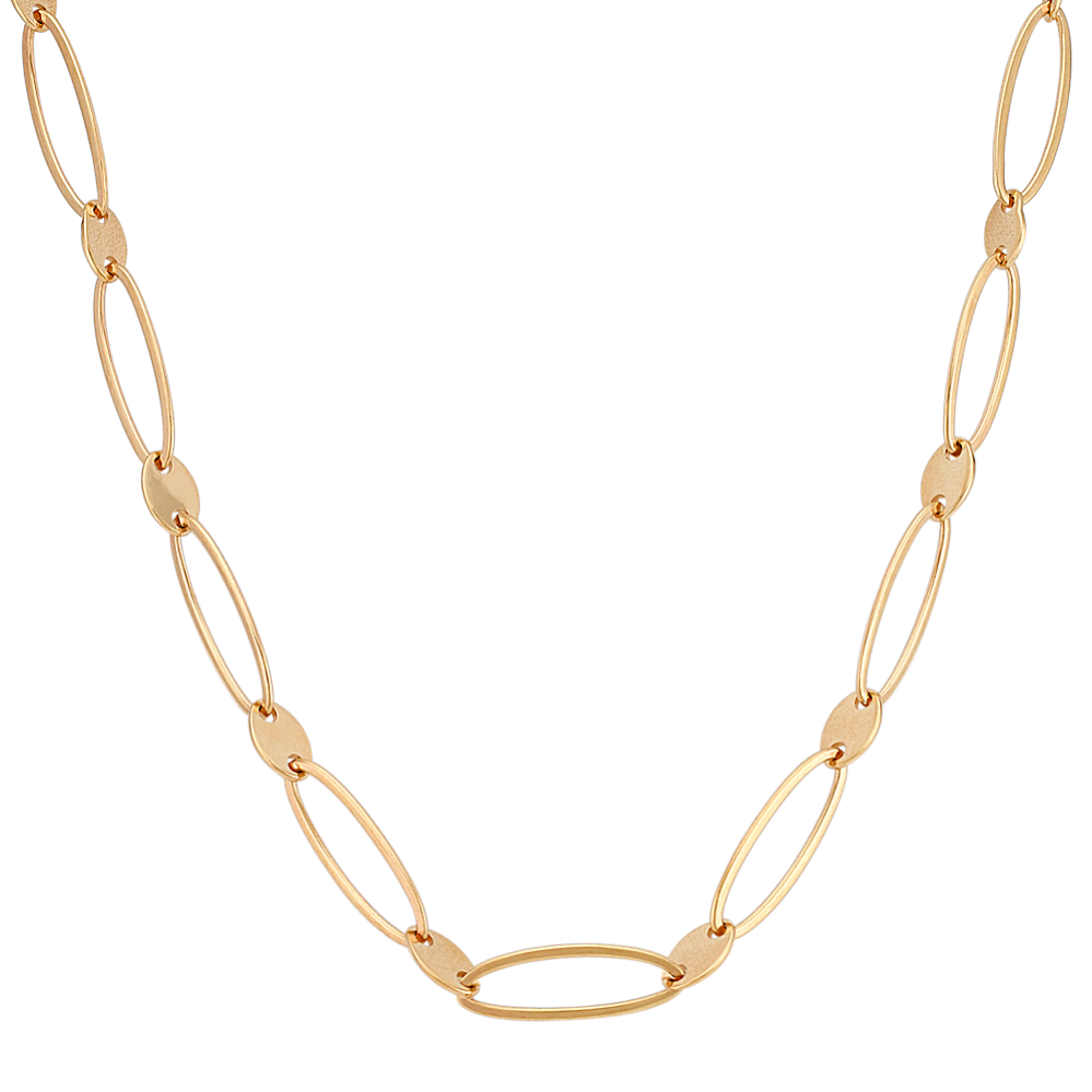 14k Yellow Gold Link Necklace (18 in)