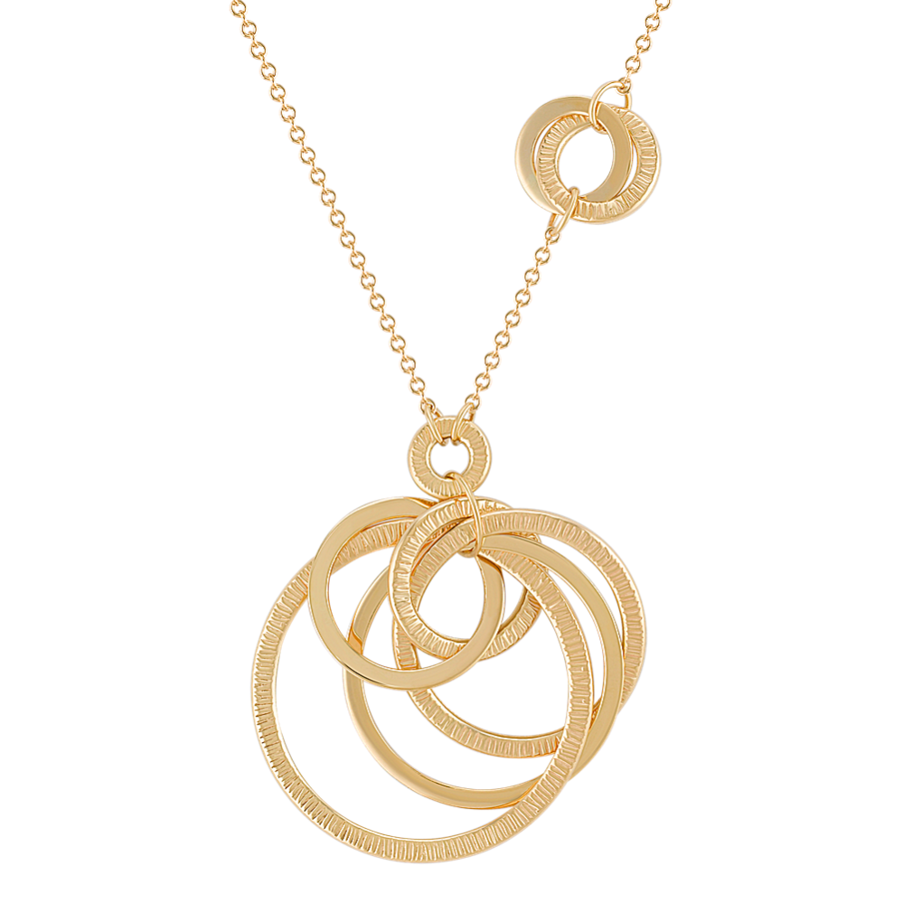 14k Yellow Gold Multi-Circle Necklace (18 in)