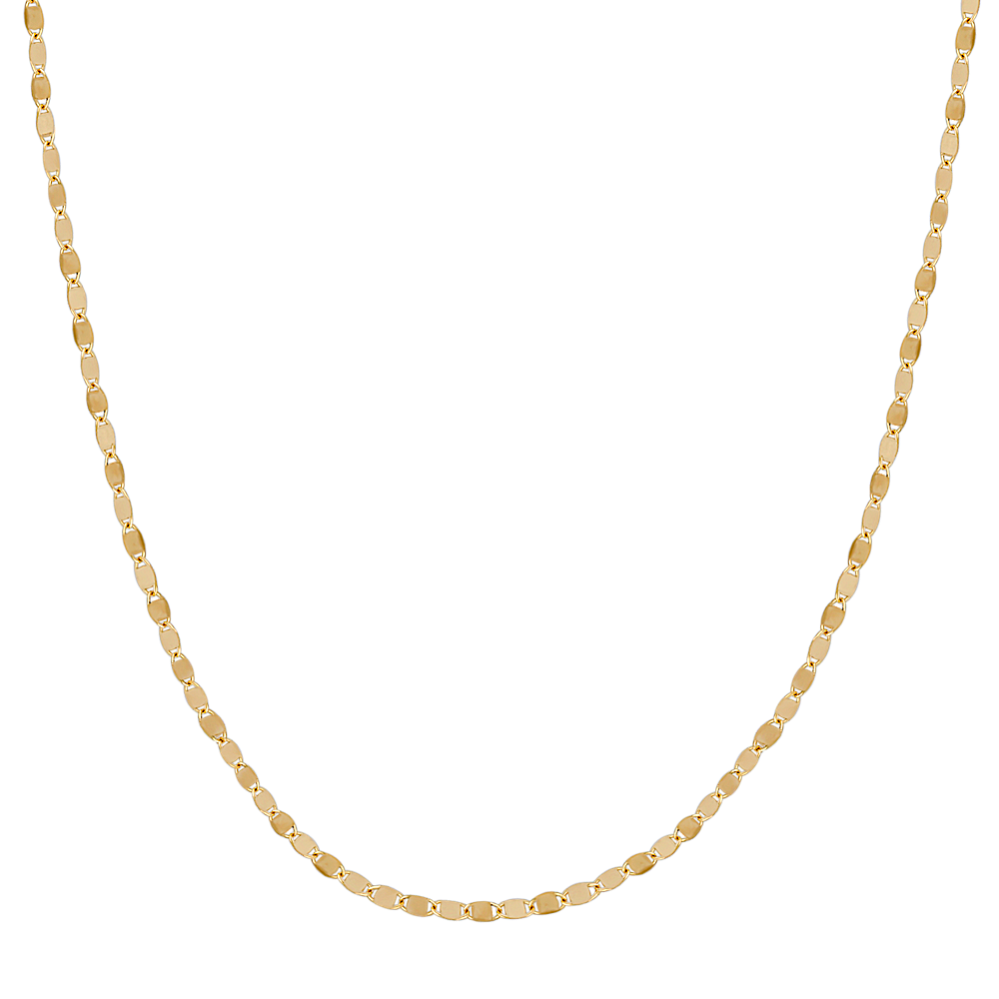 14k Yellow Gold Oval Link Necklace (18 in)