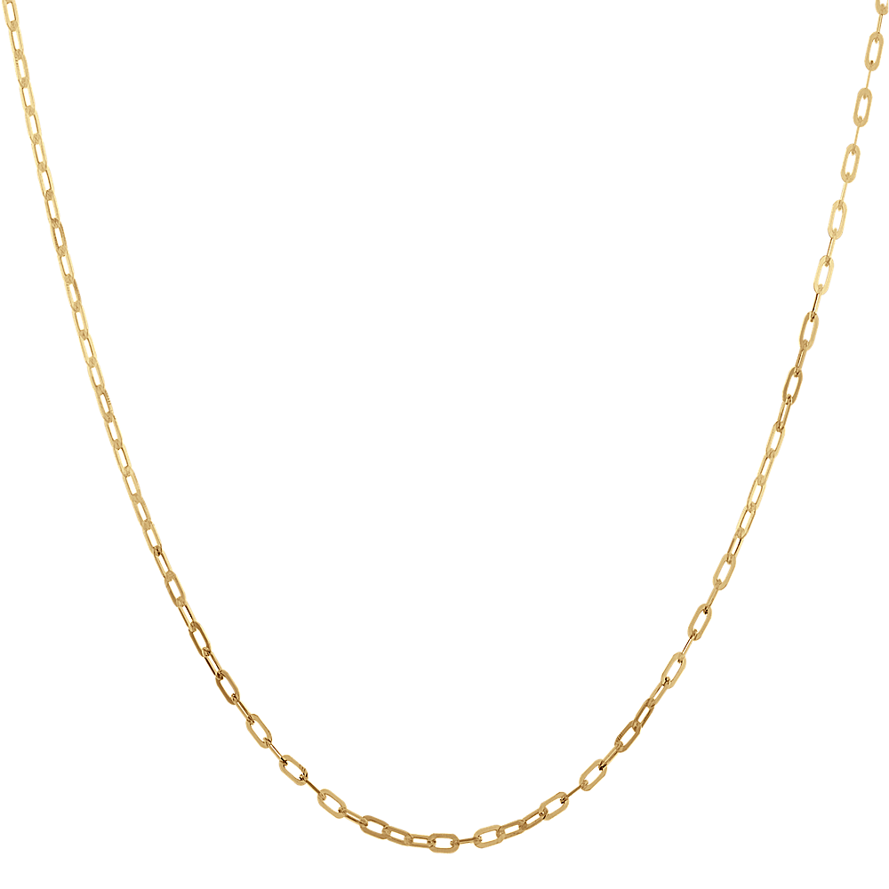 Small Link Paperclip Yellow Gold Chain Necklace, 16 | Lee Jones