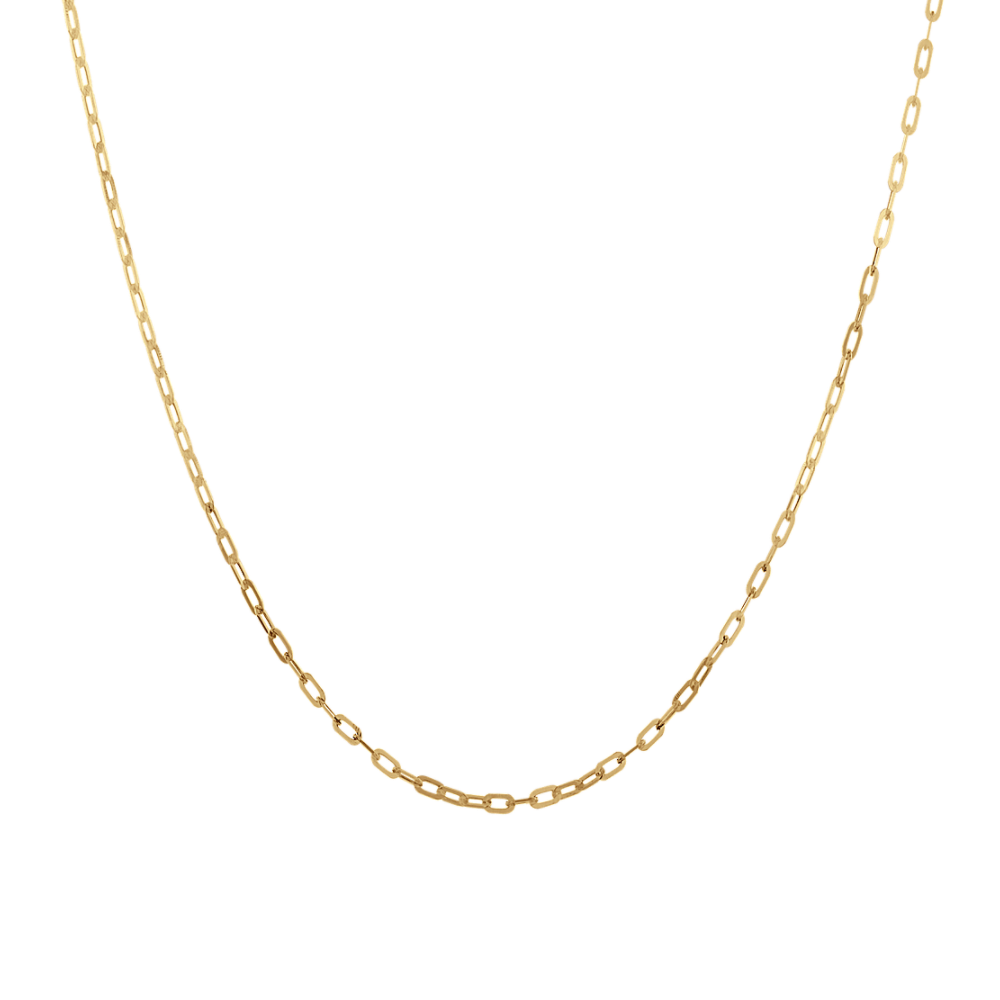 14k Yellow Gold Paper Clip Chain (22 in)