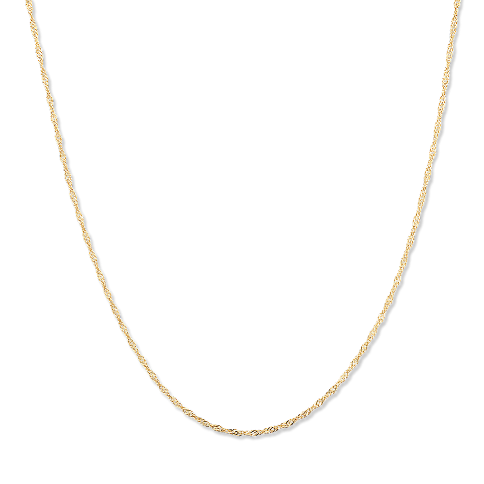 18'' 14k Yellow Gold Singapore Chain (1mm)