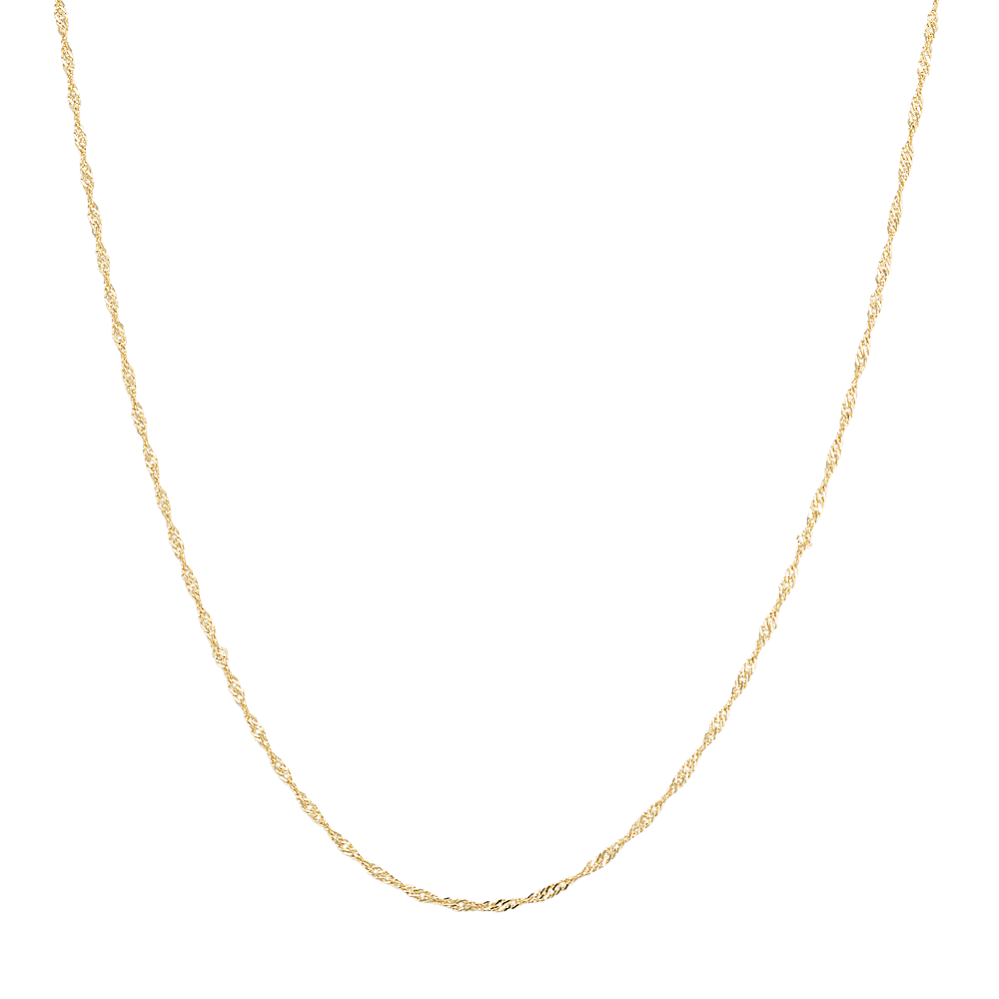 30'' 14K Yellow Gold Singapore Chain (1mm)