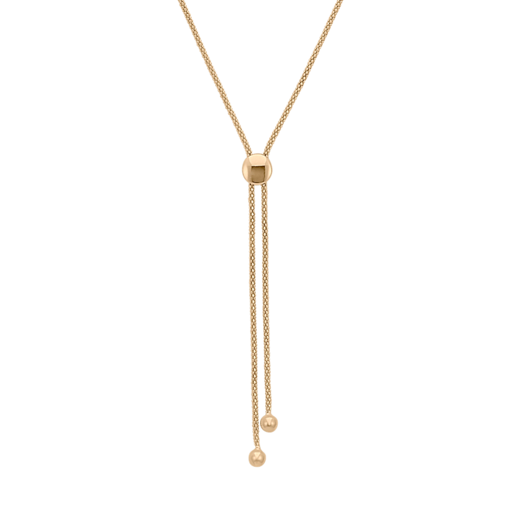 14k Yellow Gold Sliding Bolo Necklace (25 in)