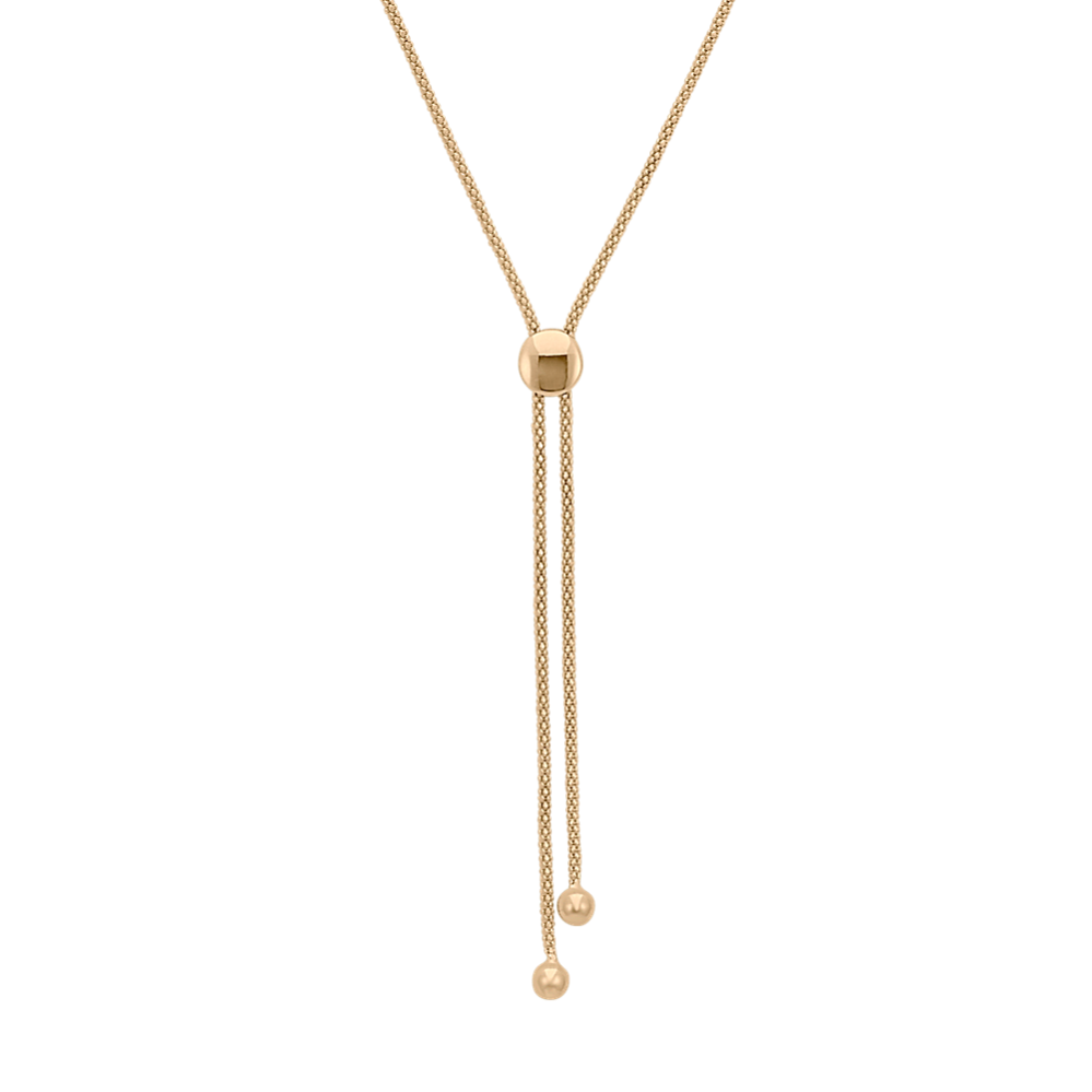 14k Yellow Gold Sliding Bolo Necklace (25'')