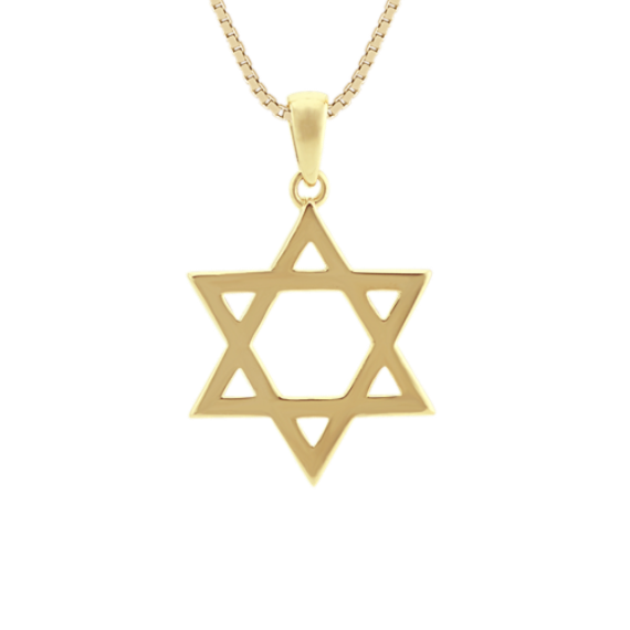 Bold 14K Yellow Gold Star of David Pendant