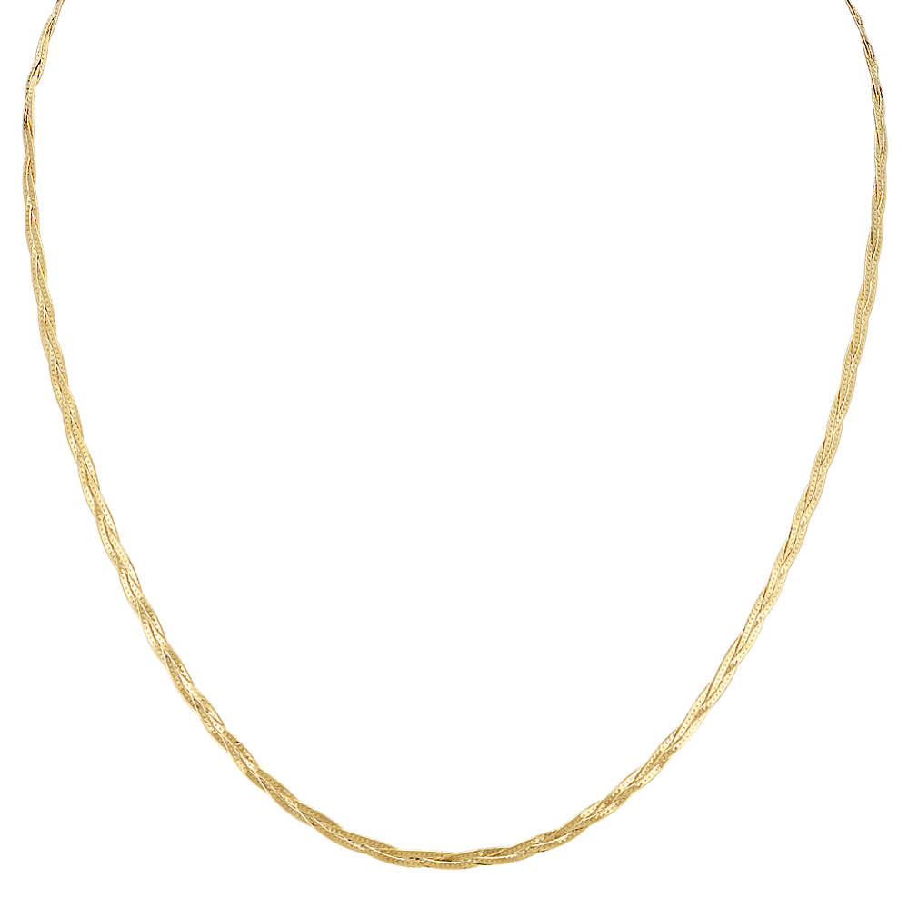 14k Yellow Gold Woven Necklace (18 in)