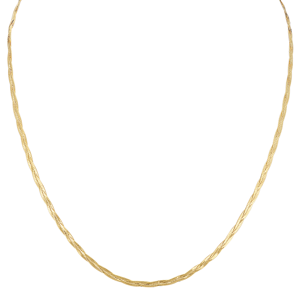 14k Yellow Gold Woven Necklace (18'')
