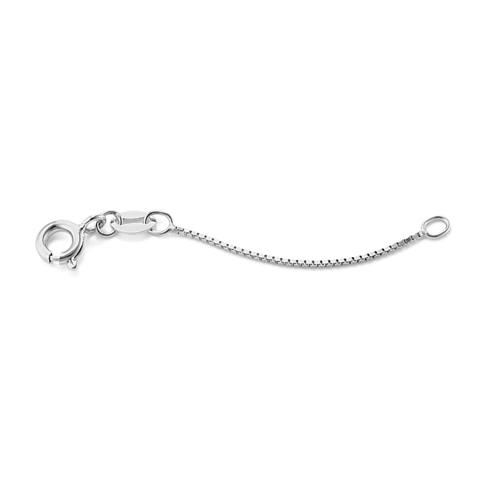 2in 14K White Gold Box Chain Extender (1mm)