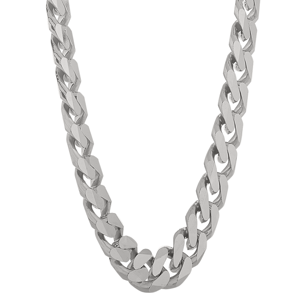 『Hollywood CHAIN BROWN×SILVER』 Iced Out Cuban Link Chain - 8mm Silver - JAXXON