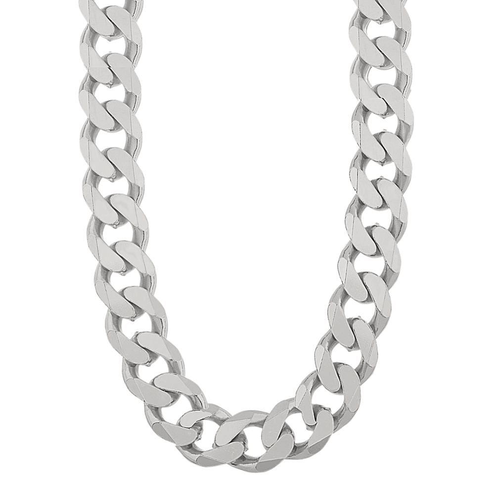 20 in Mens Curb Chain in Sterling Silver (10.8mm)
