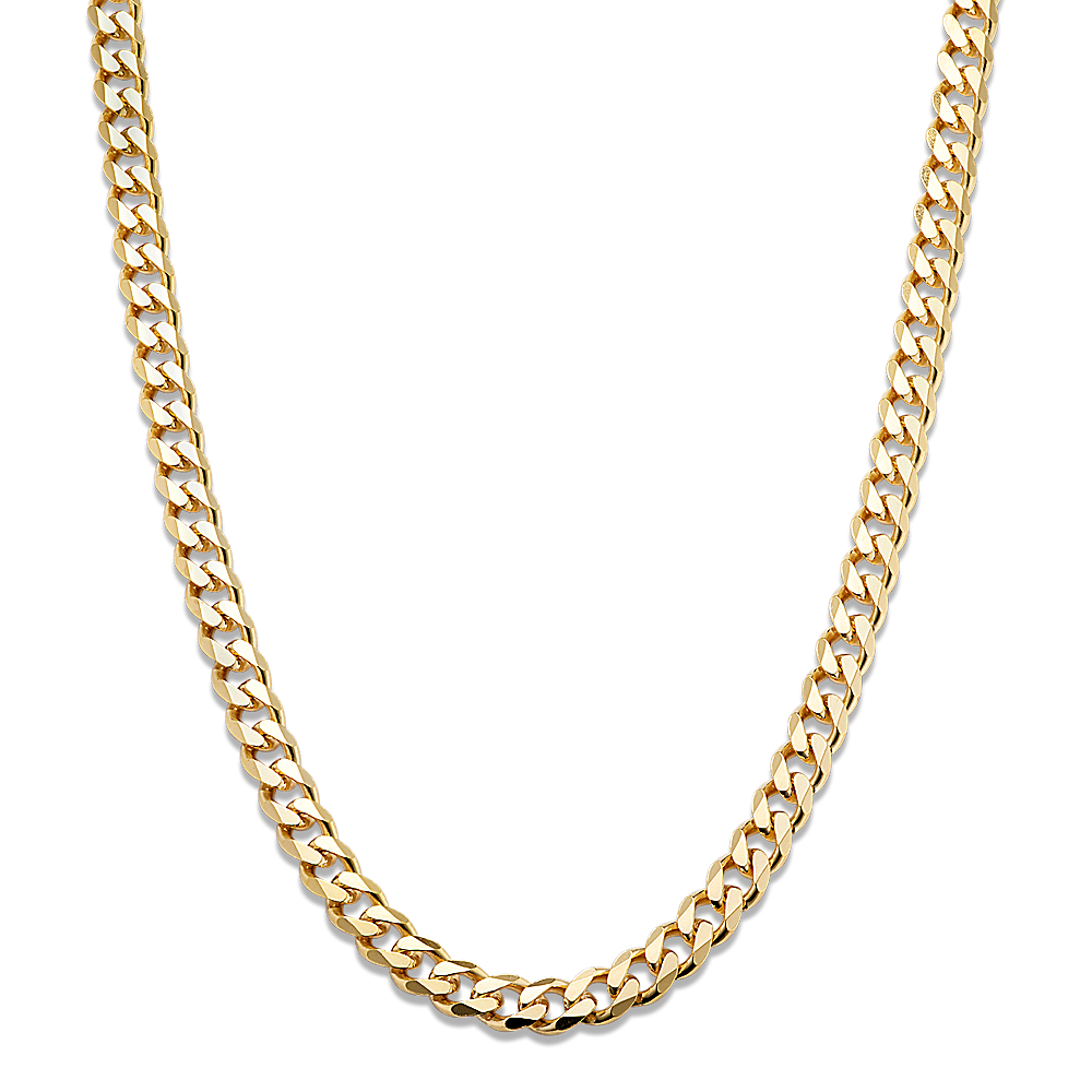 20in 14K Yellow Gold Vermeil Curb Chain (6.4mm)