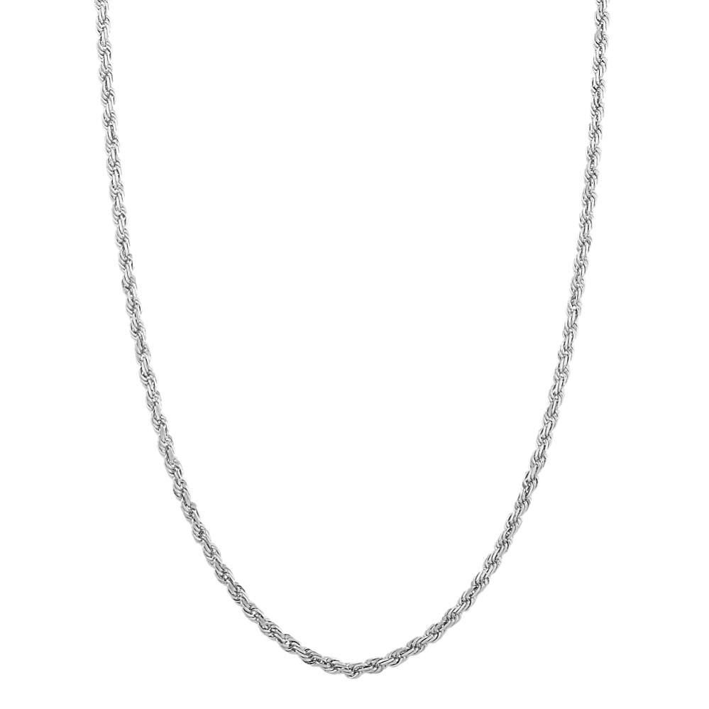 20'' 14K White Gold Rope Chain (1.95mm)