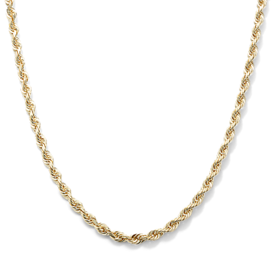 20'' 14K Gold Diamond-Cut Rope Chain (3mm)