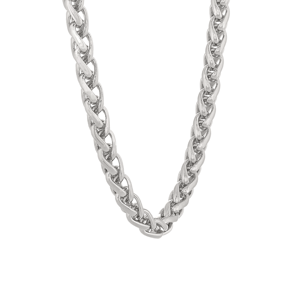 20 in Mens Wheat Chain in Sterling Silver (6.3mm) | Shane Co.