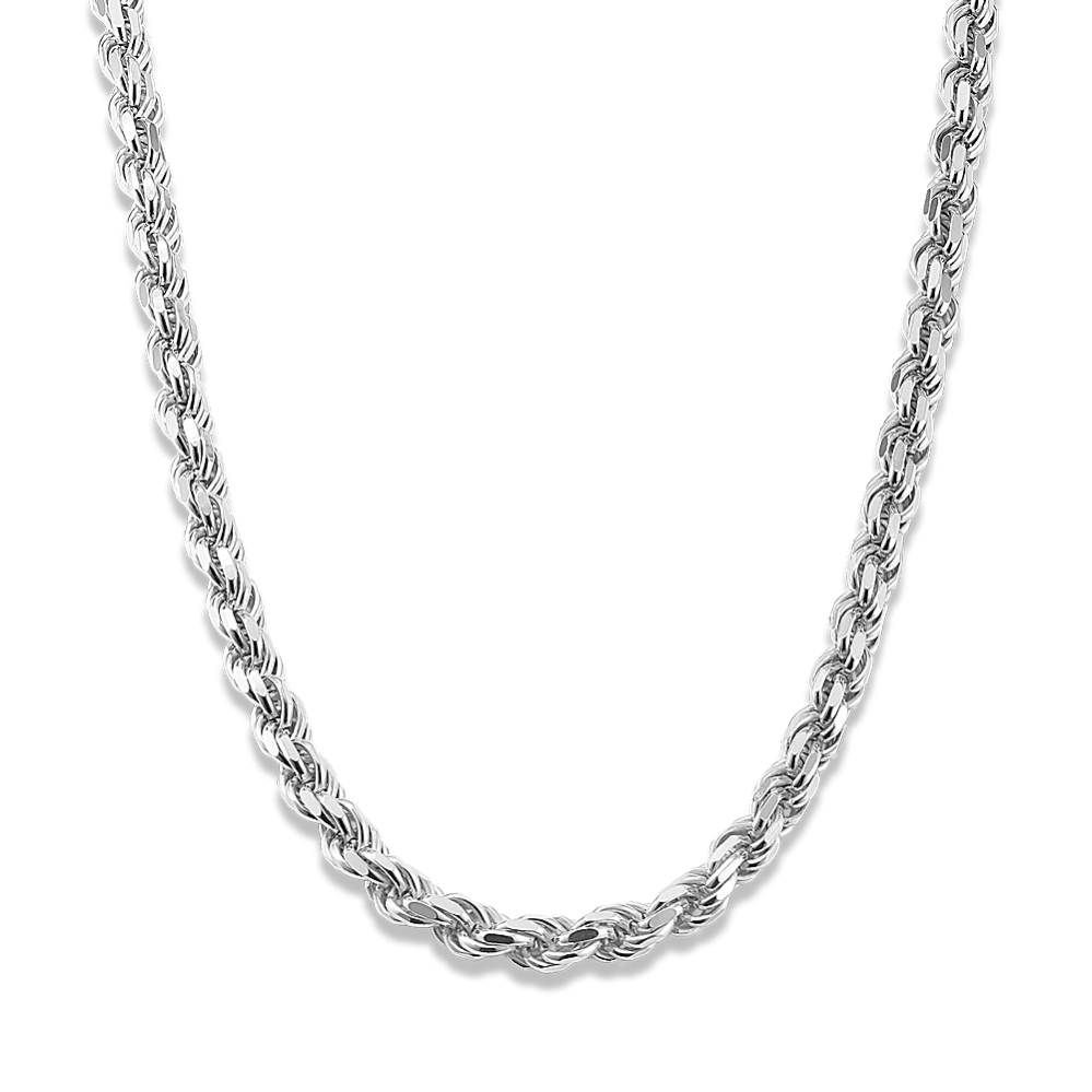 20 in Rope Mens Chain in Sterling Silver (5.6mm)