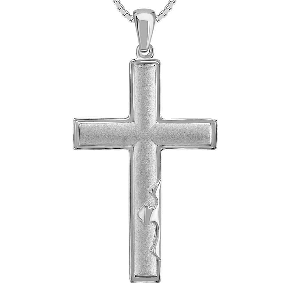 20'' Mens Sterling Silver Cross Necklace
