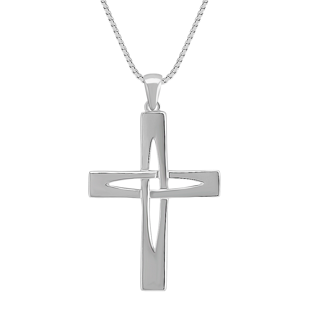 20 inch Mens Sterling Silver Cross Necklace | Shane Co.