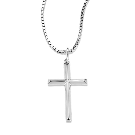 20 inch Mens Sterling Silver Cross Necklace