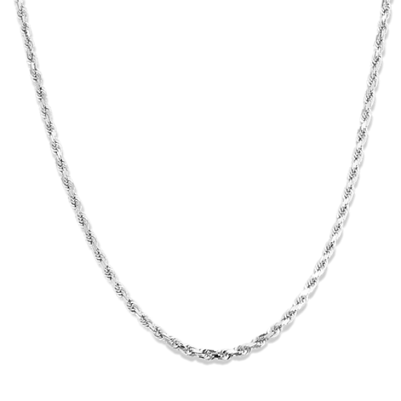 22'' 14K White Gold Rope Chain (1.95mm)