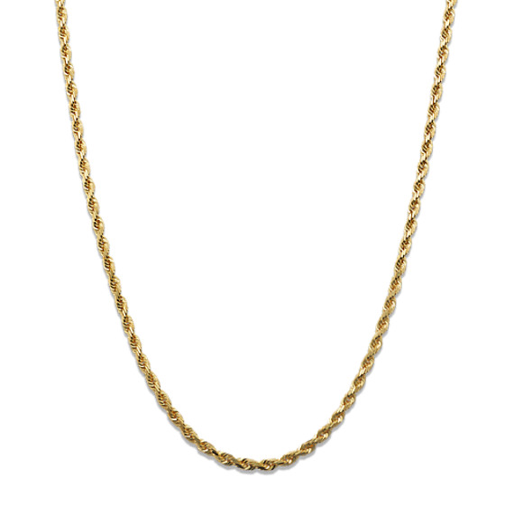 22 in Mens Rope Chain in 14K Yellow Gold (2mm)