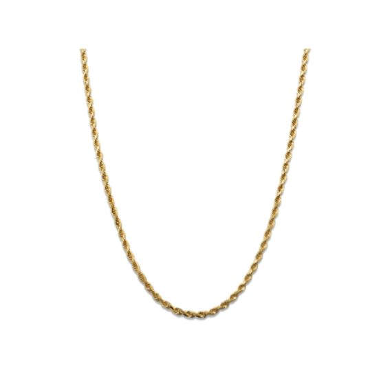 22'' 14K Yellow Gold Rope Chain (1.95mm)