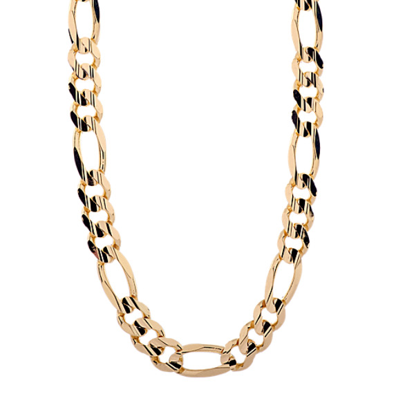 24 Inch Mens Figaro Chain in 14k Yellow Gold Shane Co.