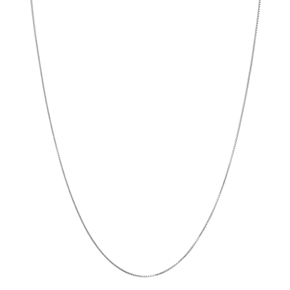 24'' 14k White Gold Box Chain (1mm)